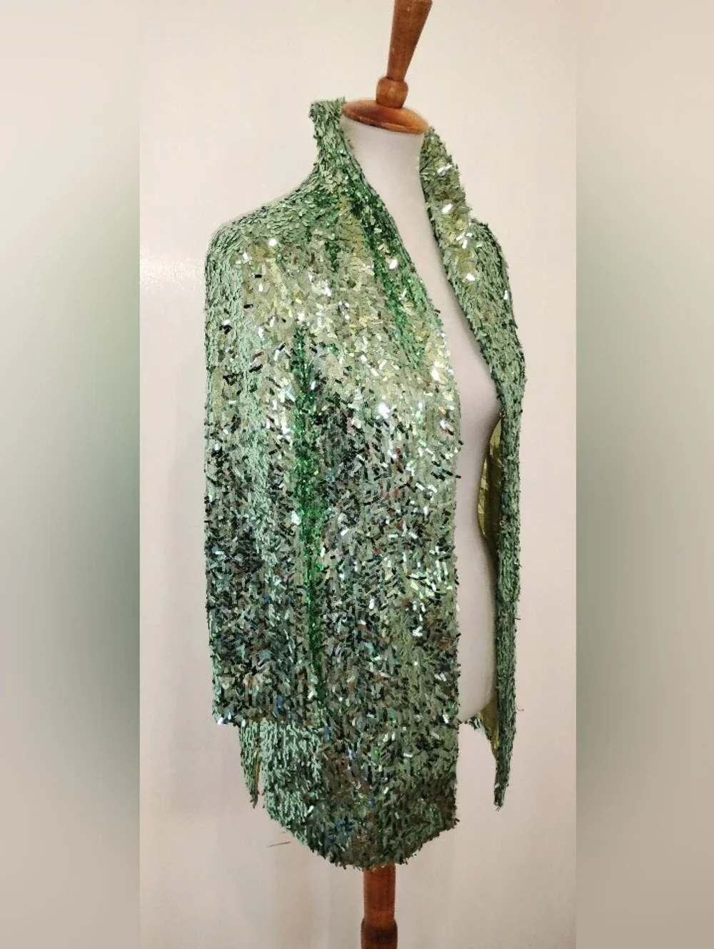 MINT SEQUINED LONG JACKET